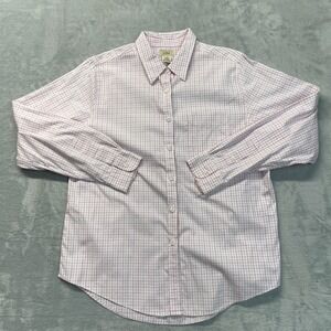 L.L. Bean Shirt Womens Medium Multi Check Cotton Long Sleeve Collared Button Up